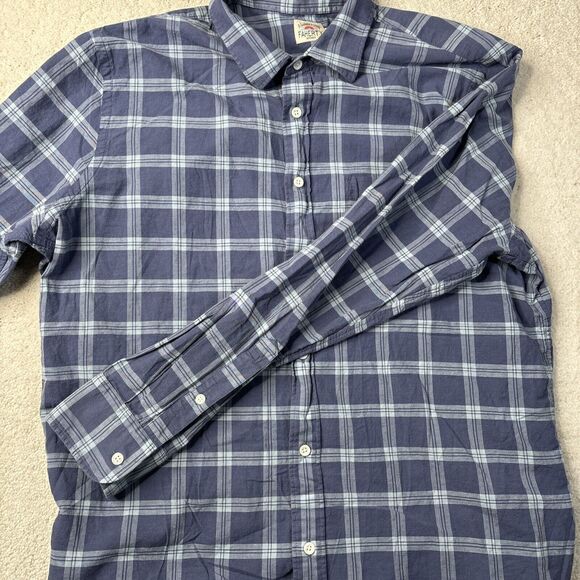 Faherty Cloud Summer Blend Shirt Men’s XL Gingham Blue Plaid Button Up Preppy - Picture 9 of 16